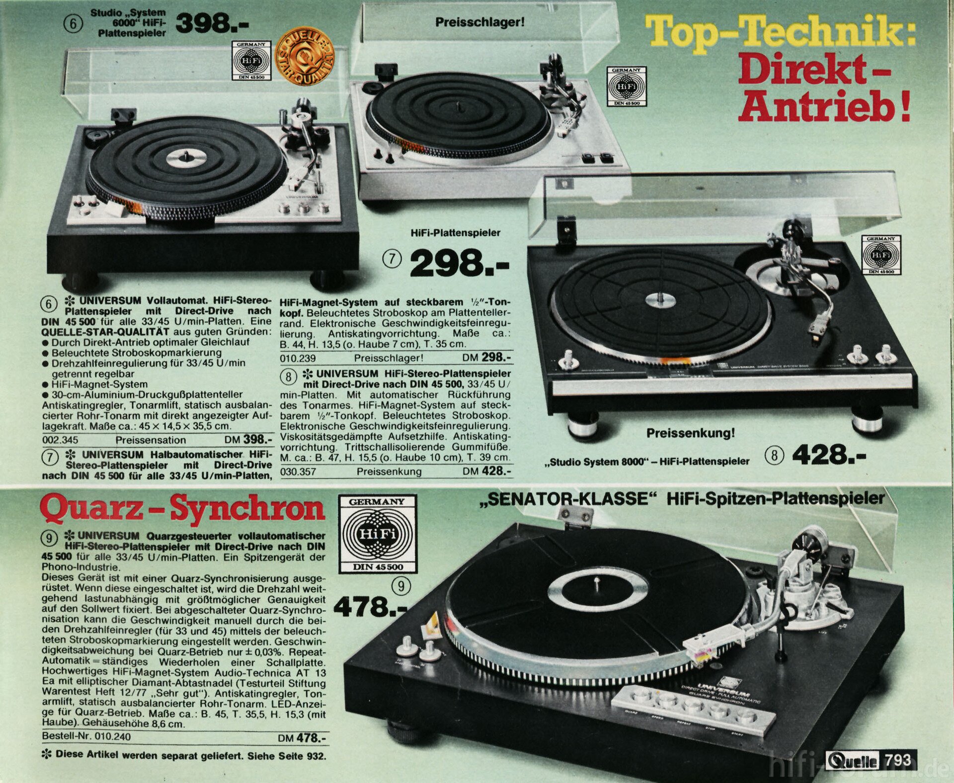 Universum katalogseite